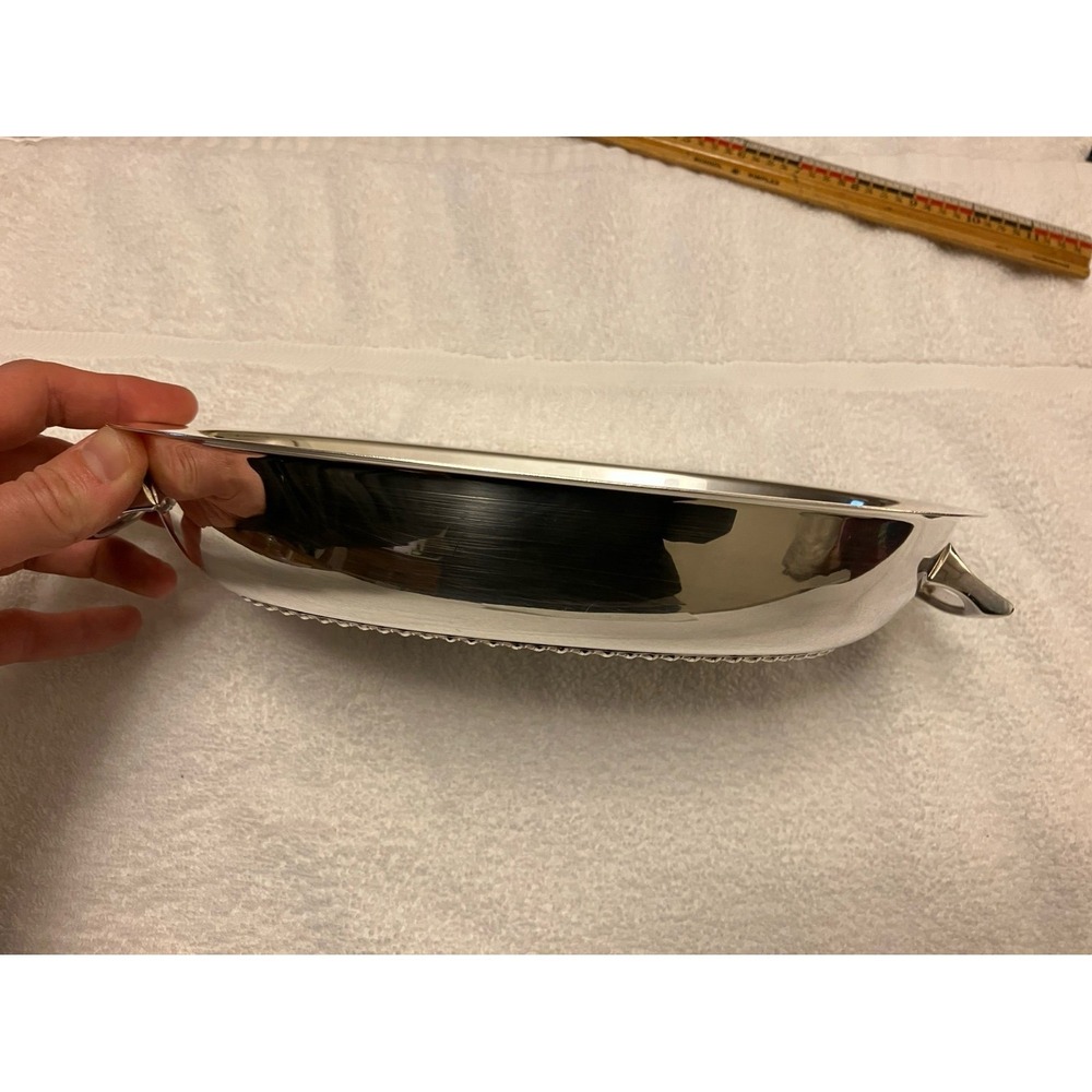 Vintage silver oblong serving bowl - Picture 2 of 6